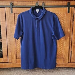 Armani Collezione Navy Men's Button Collar Short‎ Sleeve Polo Shirt Size M(USA)
